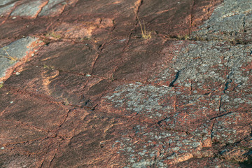 Landscape with MARS. Red stones, red granite, red earth.