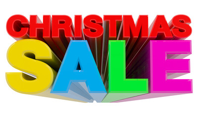 CHRISTMAS SALE word on white background 3d rendering