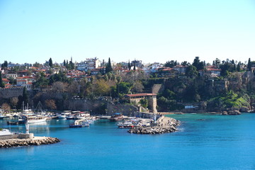 view of port in Kaleici, Turkey