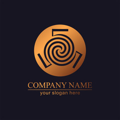 Letter 5, 555 logo icon design template elements. Elegant rich logo. Letter logo