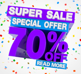 SUPER SALE SPECIAL OFFER 70 % OFF READ MORE illustration 3D rendering