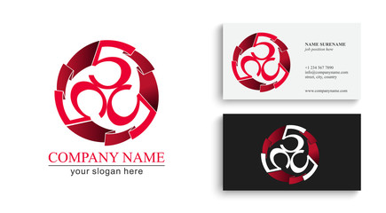 Letter 5, 555 logo icon design template elements. Elegant rich logo. Letter logo