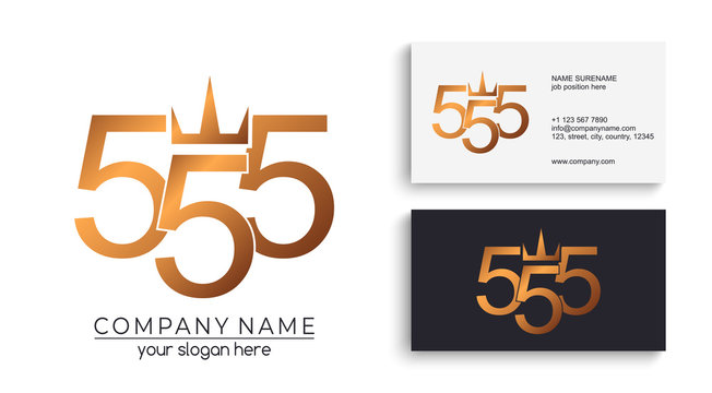 Letter 5, 555 logo icon design template elements. Elegant rich logo. Letter logo