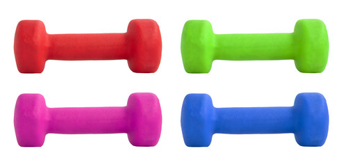 Colorful fitness dumbbells.