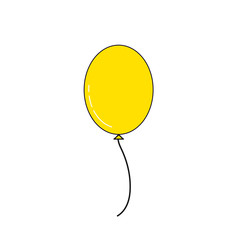yellow balloon isolated on white background