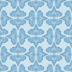 Art deco pattern. Arabesque modern background. Repeating blue ornament.