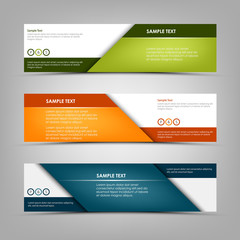 Collection abstract banners with oblique design stripes template