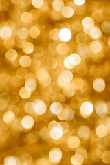 Festive Christmas and New Year golden background with bright bokeh, vertical_