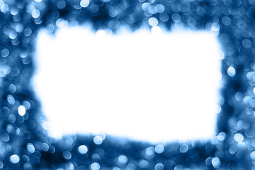 Abstract blurred border background for Christmas in classic blue trendy color. Color of the year...