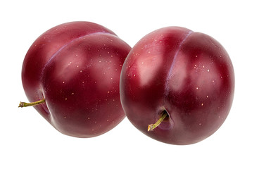 Fresh plum isolated on white background with clipping path