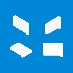 Social media isometric set. Interface chat set. Digital vector collection isolated on the blue background.