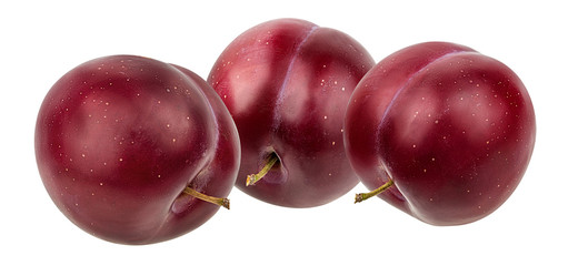 Fresh plum isolated on white background with clipping path