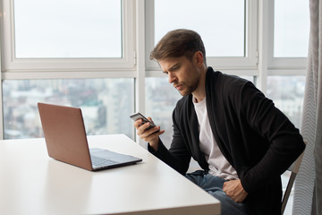 businessman working on laptop in office