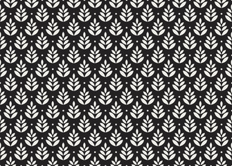 Vector Floral Ornamental Seamless Pattern. Geometric Flower Stylish Texture. Abstract Retro Tile Texture.