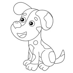 Coloring Page Outline of cartoon dog. Pets. Coloring book for kids.