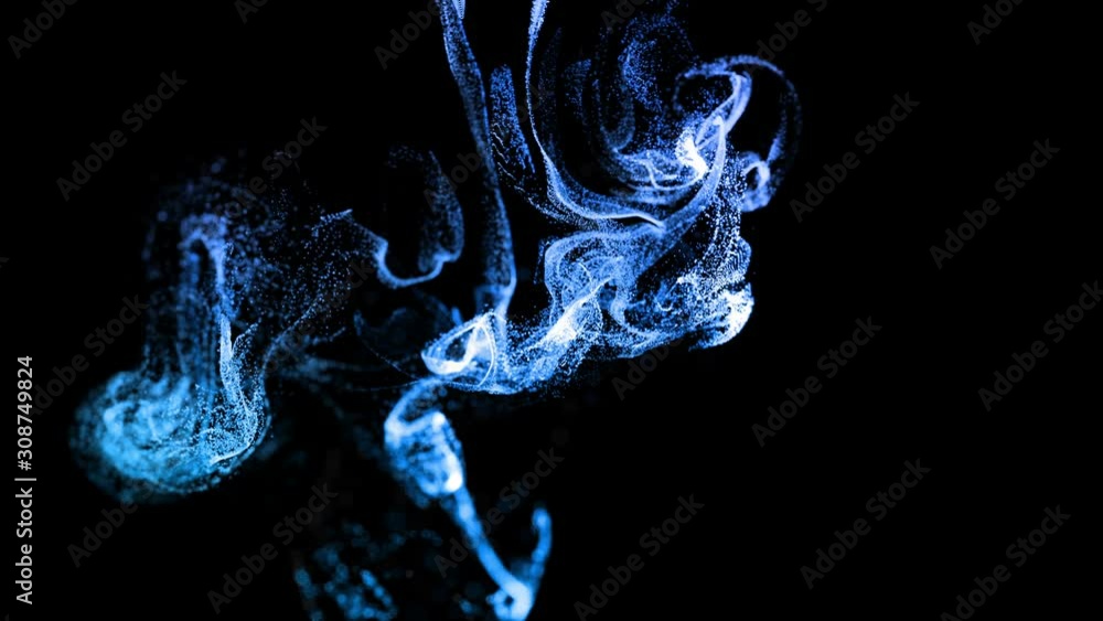 Aufkleber abstract animation background of luminous blue particles, beautiful effect of glow particles in liqu