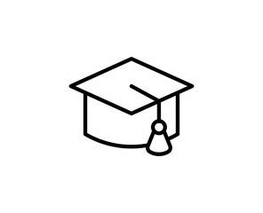 Graduation cap line icon