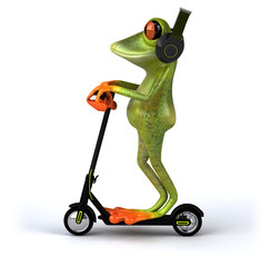 Fun 3D green cartoon frog