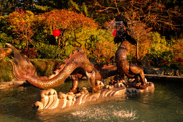 Stunning Bronze Dragon Water Feature Statue