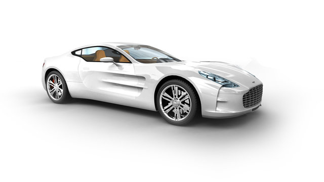 Weißer Sportwagen Aston Martin