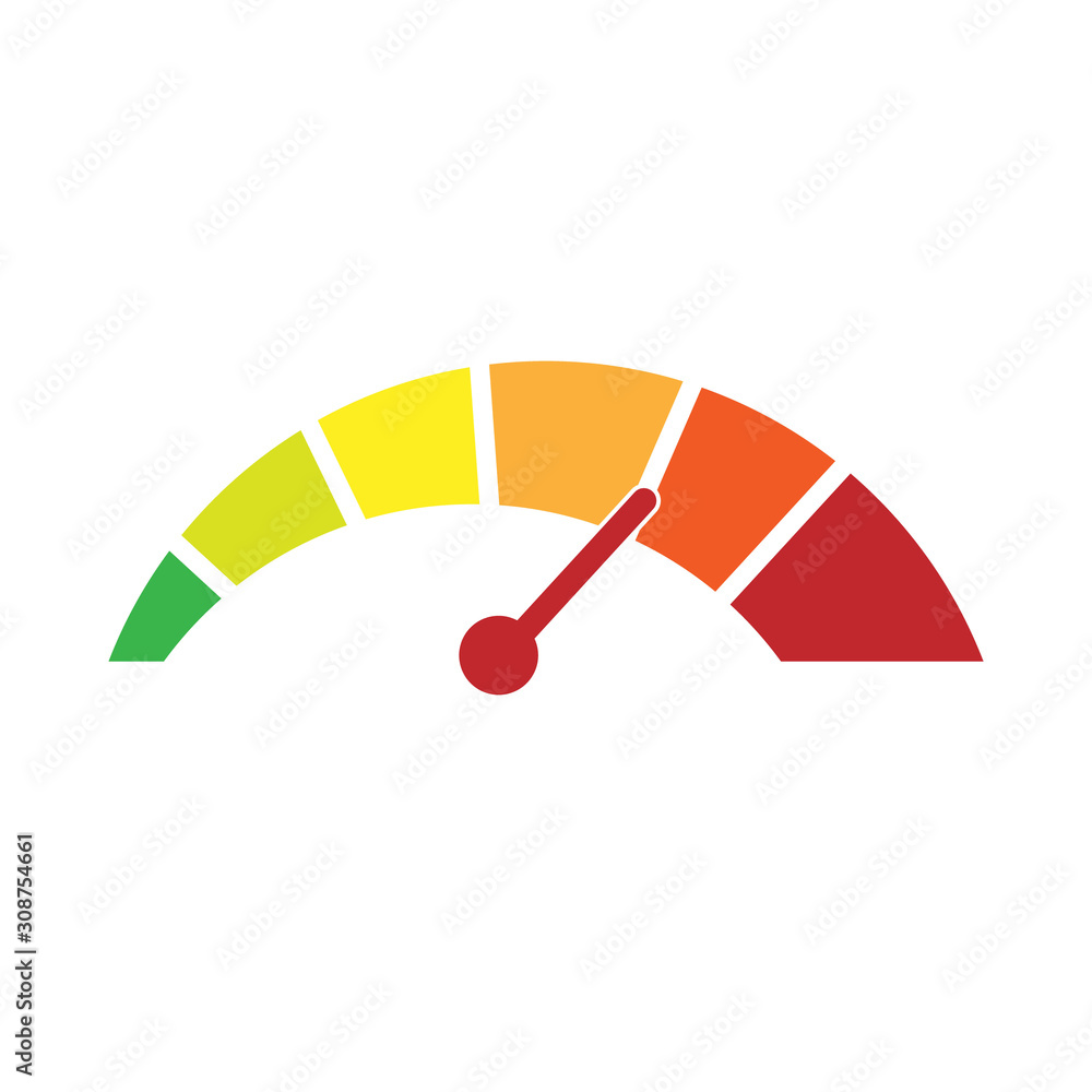 Poster business credit score vector speedometer. customer satisfaction indicators with poor and good levels