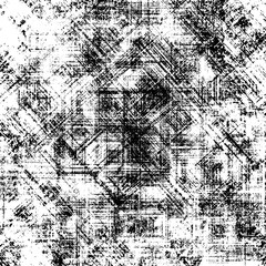 Fototapeta premium Urban grunge background black and white. Vector template of old vintage texture. Abstract pattern of dirt, dust, cracks