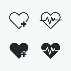 set of medical heart vector isolated icon for website and mobile app design. vector illustration eps10