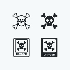 set of danger icons. attention symbol isolated vector