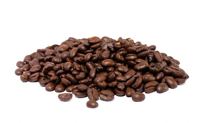 Coffee Beans isolated on background area for copy space.