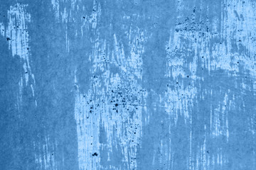 rust old texture metal background steel grunge vintage dirty iron in classic blue trendy color of the year 2020.
