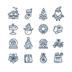 Set of Christmas icons for design and decoration