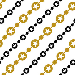 Simple gold black garland seamless pattern vector