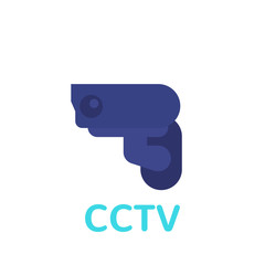 cctv icon, surveillance camera flat vector