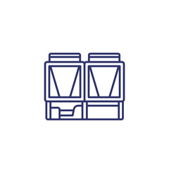 chiller, cooling system line icon on white