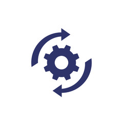 operations, production icon on white