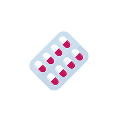 pills pack on white, vector