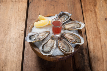 Oysters cocktail plate