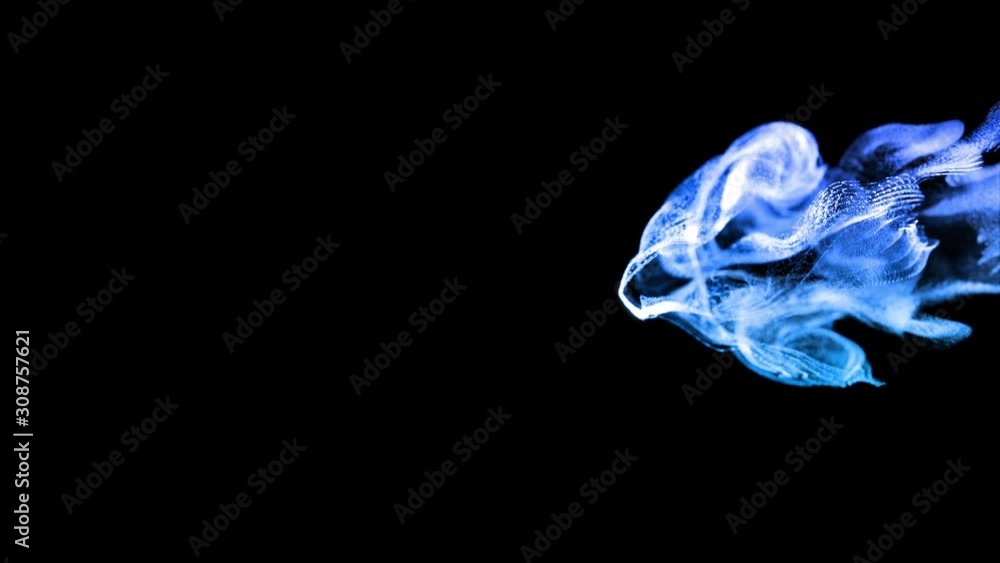 Aufkleber abstract animation background of luminous blue particles, beautiful effect of glow particles in liqu