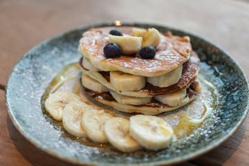 Banana Pancakes with syrup