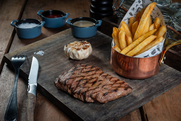 Steak on cutting board