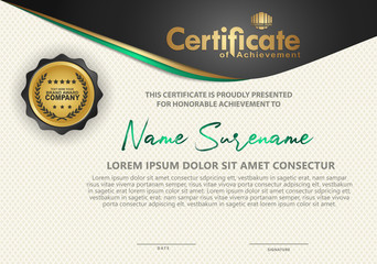 Certificate template with luxury and elegant texture modern pattern, diploma, Vector illustration