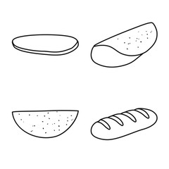 Vector illustration of burger and snack symbol. Collection of burger and breakfast vector icon for stock.