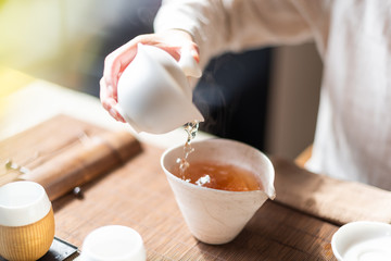 Chinese pouring tea