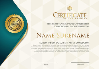Certificate template with luxury and elegant texture modern pattern, diploma, Vector illustration