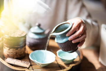 Chinese pouring tea