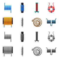 Vector illustration of compression and torsion sign. Set of compression and technology stock vector illustration.