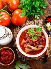 Beetroot soup with cabbage