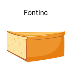 Isolated object of cheese and fontina logo. Web element of cheese and slice stock symbol for web.