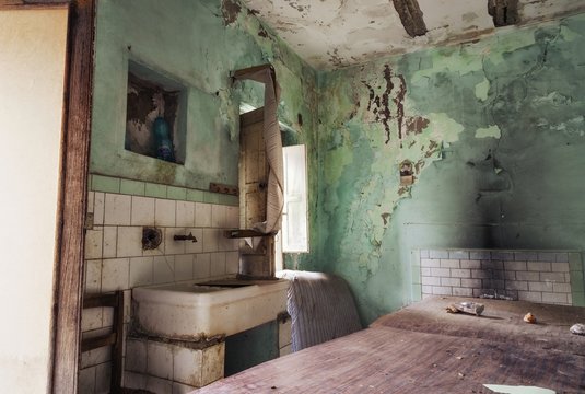 Old abandoned apartment in the Aliano town of the Basilicata province in Italy
