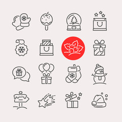 Set of Christmas icons for design and decoration